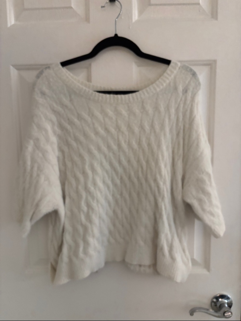 Cyrus Cream Cable-Knit Scoop Neck Sweater